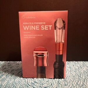 Rabbit Wine & Champagne Sealer and Super Aerator - Rose Gold Box